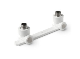 Lammin Угольник с креплением двойной PP-R 20х1/2" НР белый