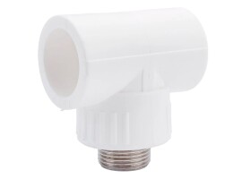 Lammin Тройник комбинированный PP-R 25х1/2" НР белый