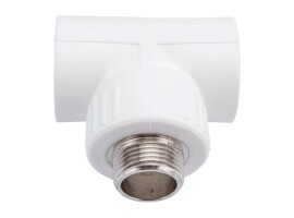 Lammin Тройник комбинированный PP-R 20х3/4" НР белый