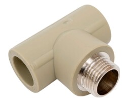 Lammin Тройник комбинированный PP-R 20х1/2" НР серый