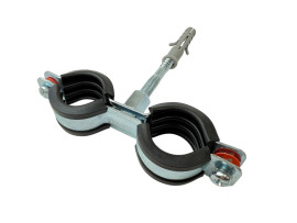 ТМС Хомут двойной М8, 32-35 мм, 1" винт-шуруп М8х90 мм + дюбель