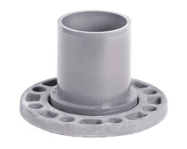 Патрубок напорный Хемкор НПВХ гладкий с металлическим фланцем