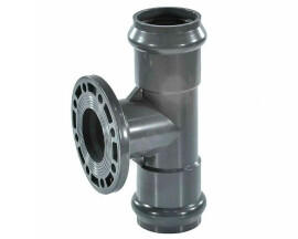 Тройник раструбный Aquaviva НПВХ с ПВХ фланцем 90°