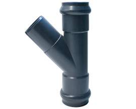 Тройник раструбный Aquaviva НПВХ средний выход втулочное окончание 45°
