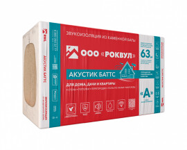 Звукоизоляция ROCKWOOL АКУСТИК БАТТС 1000x600x170 мм