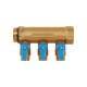 Hoobs Коллектор латунный с шаровыми кранами 3/4"x2x1/2"EK, синие ручки-1