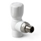 Pro Aqua PP-R Шаровой кран для радиатора угловой 25x3/4" белый-0