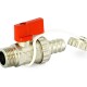 Uni-Fitt Кран шаровой сливной Н-Н 3/8"x3/4" со штуцером и заглушкой, никелированный-0