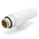 DR Клапан запорный осевой 24/19x1/2", белый, крышка латунь-0