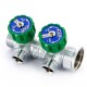 MultiFAR Коллектор регулирующий 3/4" ВР-НР на 2 отвода 1/2" НР евроконус-0
