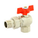 Uni-Fitt Кран угловой ETALON НВ DN 25, 1" разъемный, бабочка-0