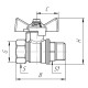 Valfex OPTIMA Кран шаровой никелированный Н-В DN15, 1/2" бабочка-4