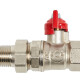Valfex Кран шаровой никелированный с американкой Н-В DN20, 3/4'' бабочка-1