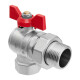 Smart Install Кран шаровой латунный с американкой угловой В-Н DN 20, 3/4" бабочка-1