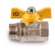 AQUALINK Кран шаровой для газа В-Н PN 40, DN 15, 1/2" бабочка-0