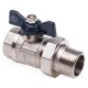 AQUALINK Кран шаровой со сгоном В-Н PN 40, DN 25, 1" бабочка-1
