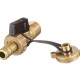 Uni-Fitt Кран шаровой сливной Н-Н 3/8"x3/4" со штуцером, флажок чёрный металл, никелированный-0