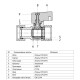 Uni-Fitt Кран шаровой мини В-В DN 15, 1/2" с накидной гайкой-1