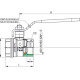 Кран шаровой Rubinetterie Bresciane UNI-SFER арт.1510 В-В, рычаг сталь-1