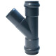 Тройник раструбный Aquaviva НПВХ средний выход втулочное окончание 45°-0