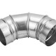V-VENT Отвод воздуховода 90° круглого сечения оцинкованный 0,8 мм-0